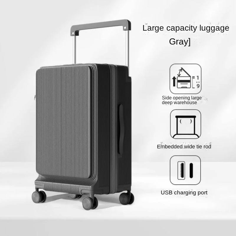 Hardside Luggage Large-Capacity 30 Inch Side-Opening — Black | KIMLUD