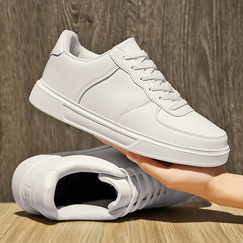 Leather Men White Sneakers Classics Breathable Comfort Casual Shoes Men Fashion Outdoor Running Shoes Couple Footwear Size 36-47