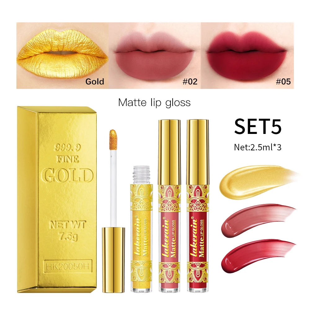 Golden Bar Lipstick Velvet Finish Intense Color — Gold | KIMLUD