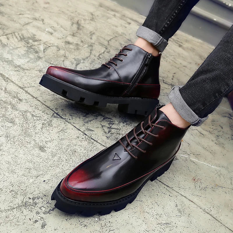 Boots – Platform – Ankle Boot With Lace-Up And Low Heel | KIMLUD