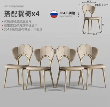 luxury Kitcjen Dining Table Set 6 People Desk legs metal Marble Dining Table Coffee Multifunctional mesa comedor home furniture