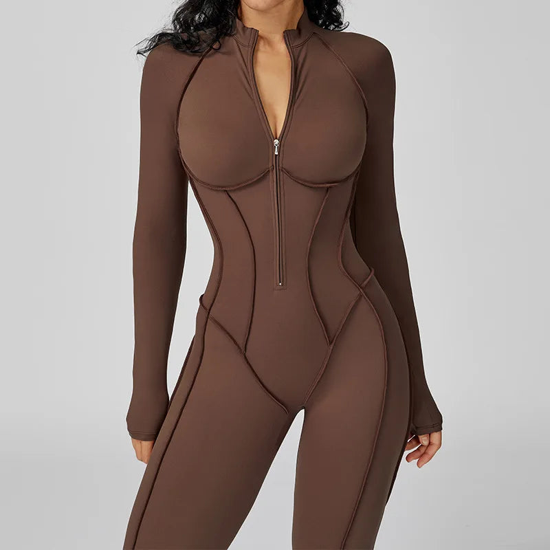 Yoga Bodysuit Long Sleeve – Moisture Wicking Nylon | KIMLUD