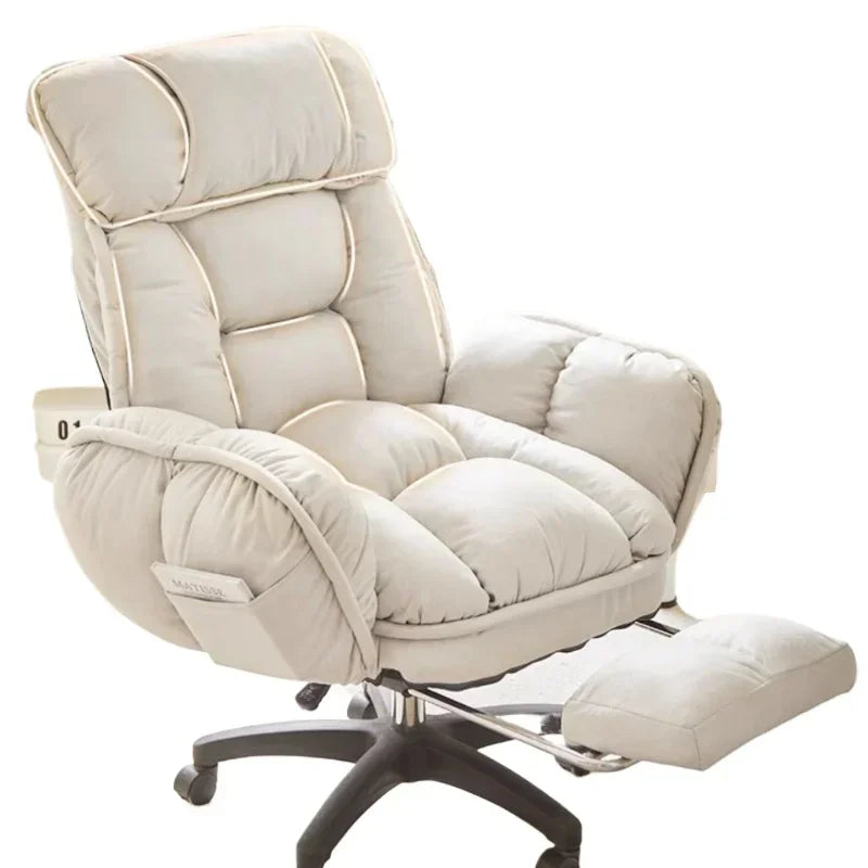 Ergonomic Plush Microfiber Office Chair With Backrest — Dove Gray | KIMLUD