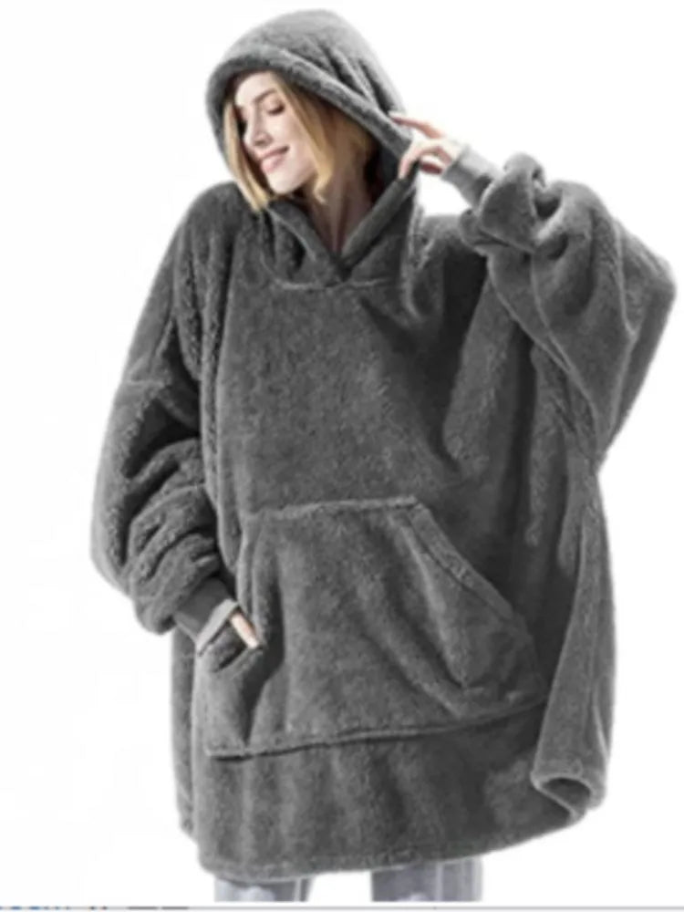 Hoodie Pajama Set – Long Sleeves With Pockets – Velvet | KIMLUD