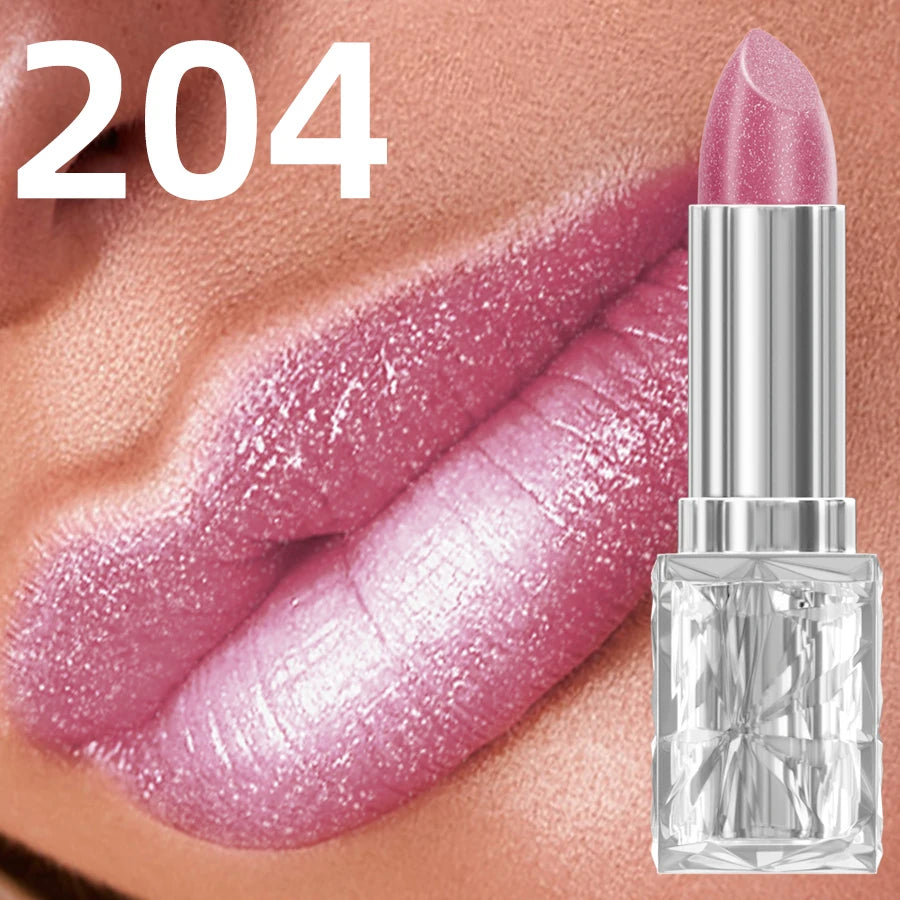 Metallic Lipstick Set Hydrating, Highly Pigmented Shine — Soft Pink Lilac | KIMLUD