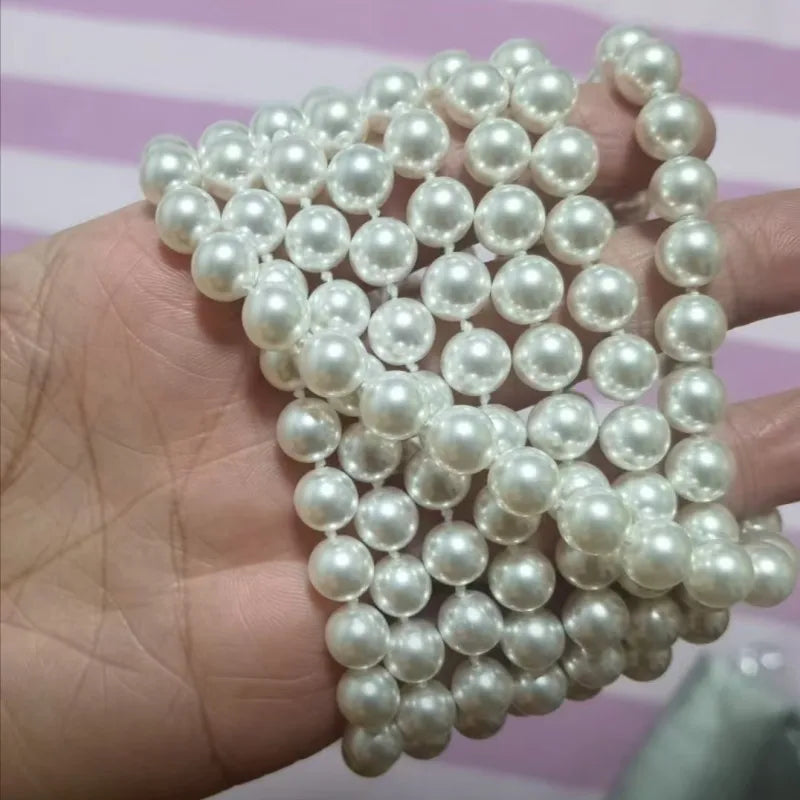 Pearl Necklace – Long Multi-Layer – Sterling Silver | KIMLUD