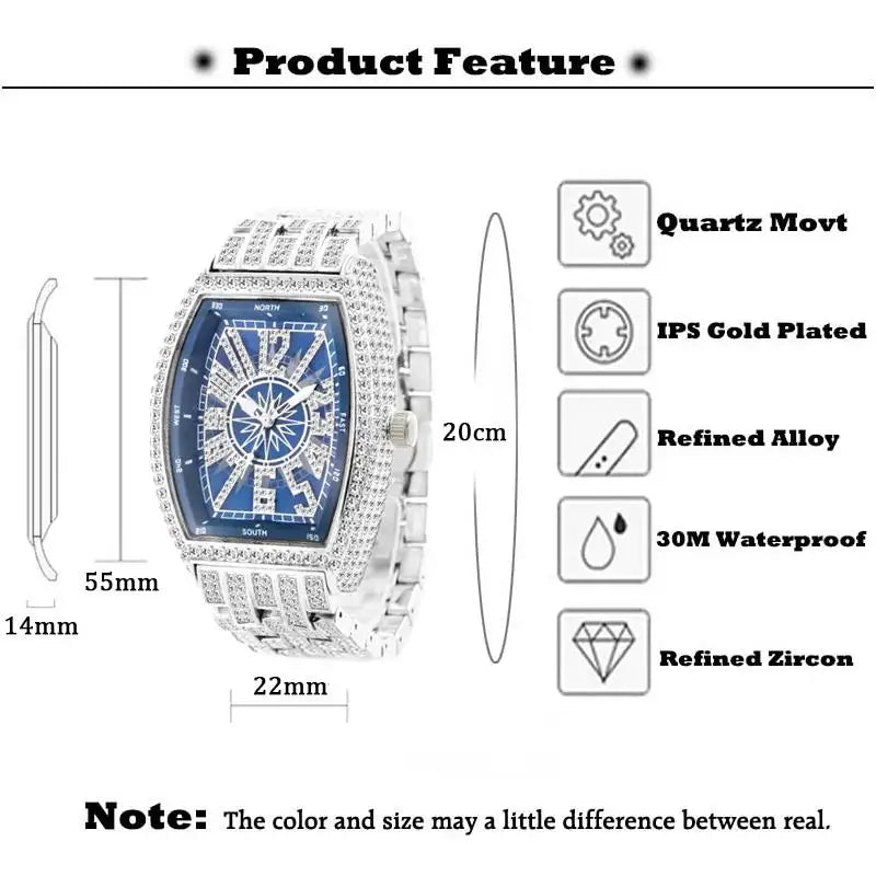 Stainless Steel Mens Luxury Wristwatch — Silver | KIMLUD