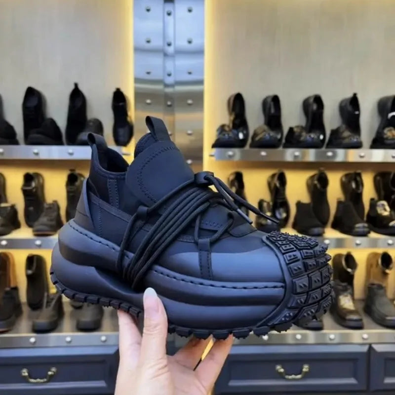 Men's Running Shoes – Winter Warm Fleece Lining – Platform Sneakers | KIMLUD