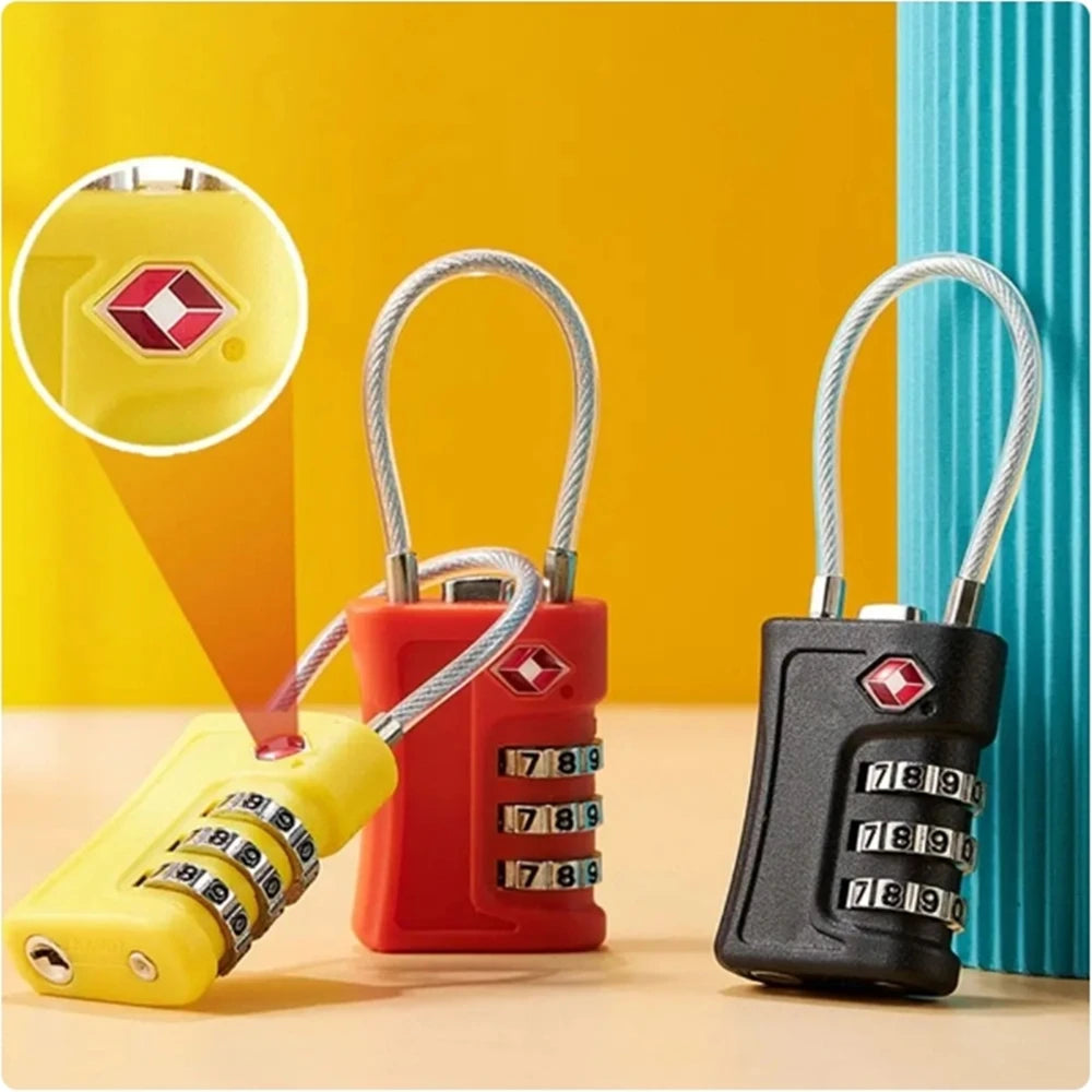TSA Customs Lock 3 digits Travel Password Changeable Lock Digital Lock Zinc Alloy Suitcase Luggage Anti-theft Lock for Airplane