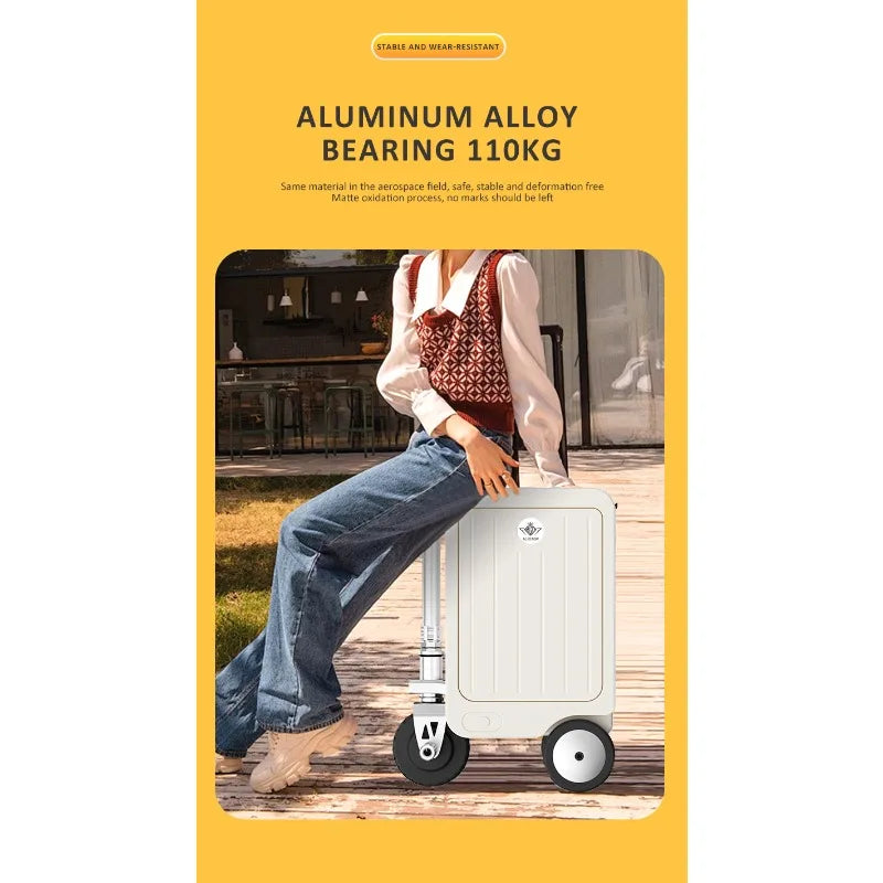 Aluminum Carry-On Luggage Anti-Theft — White | KIMLUD