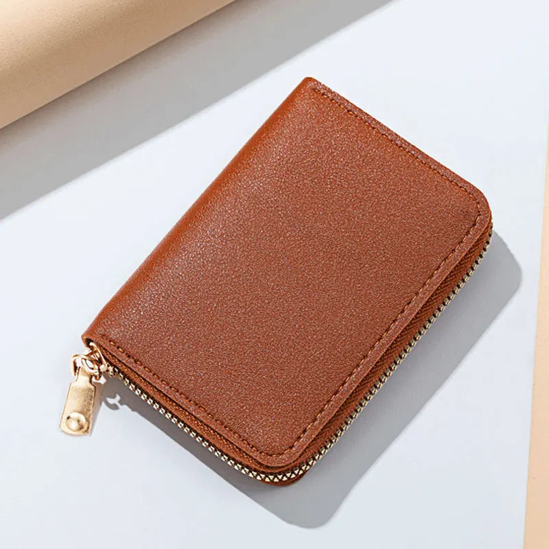 Cloth Card Bag Zippered Vertical Organizer — Black | KIMLUD