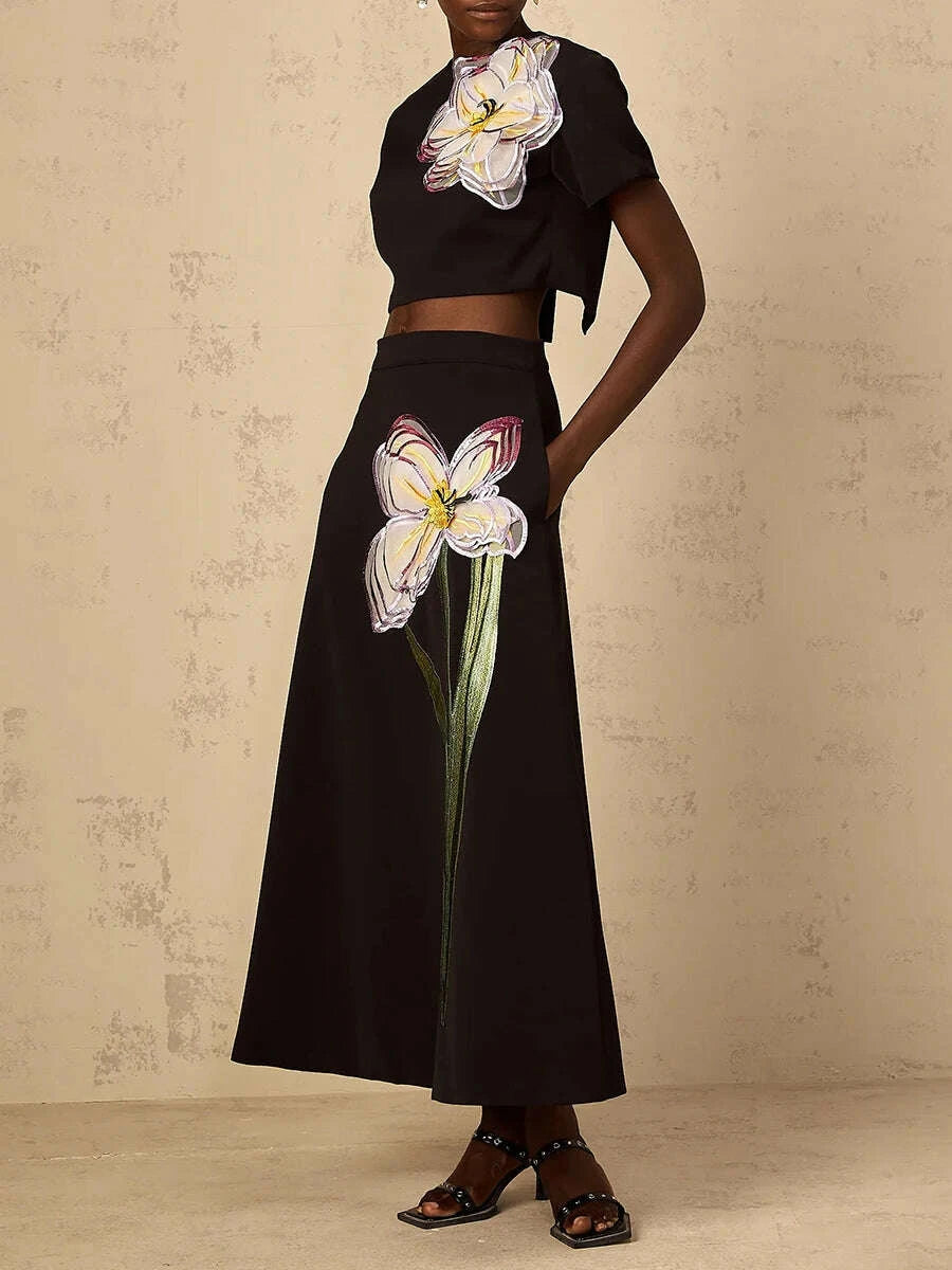 vgh-spliced-appliques-two-piece-set-for-women-o-neck-short-sleeve-top-high-waist-a-line-temperament-skirt-outfits-female-fashionkimludkimlud-35578727