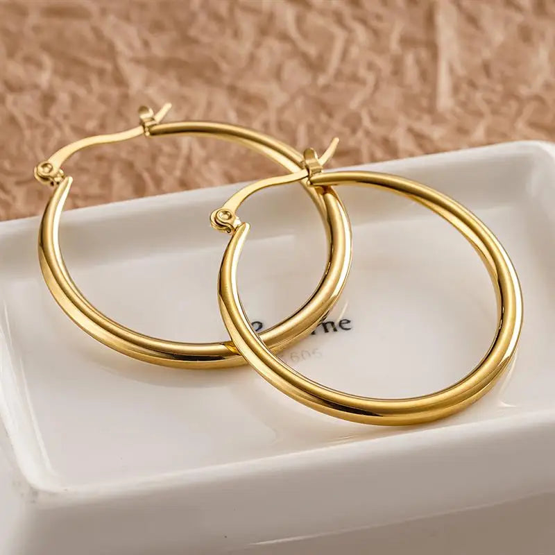 Hoop Earrings – Circle – Stainless Steel For Women | KIMLUD