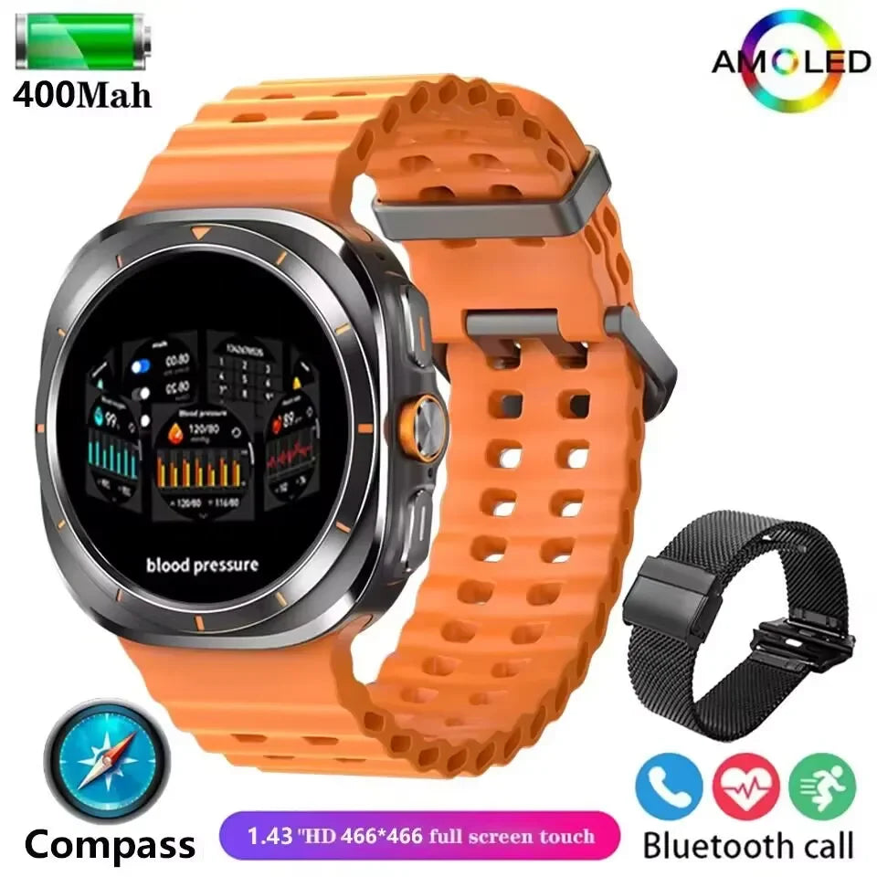 NEW Watch 7 Ultra 47mm Smart Watch IP68 Waterproof Bluetooth Call Compass 1.43" AMOLED Screen SpO2 GPS Smartwatch for Men Women