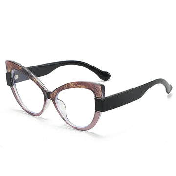 Color Blocking Cat-Eye Glasses — Multi-Color | KIMLUD
