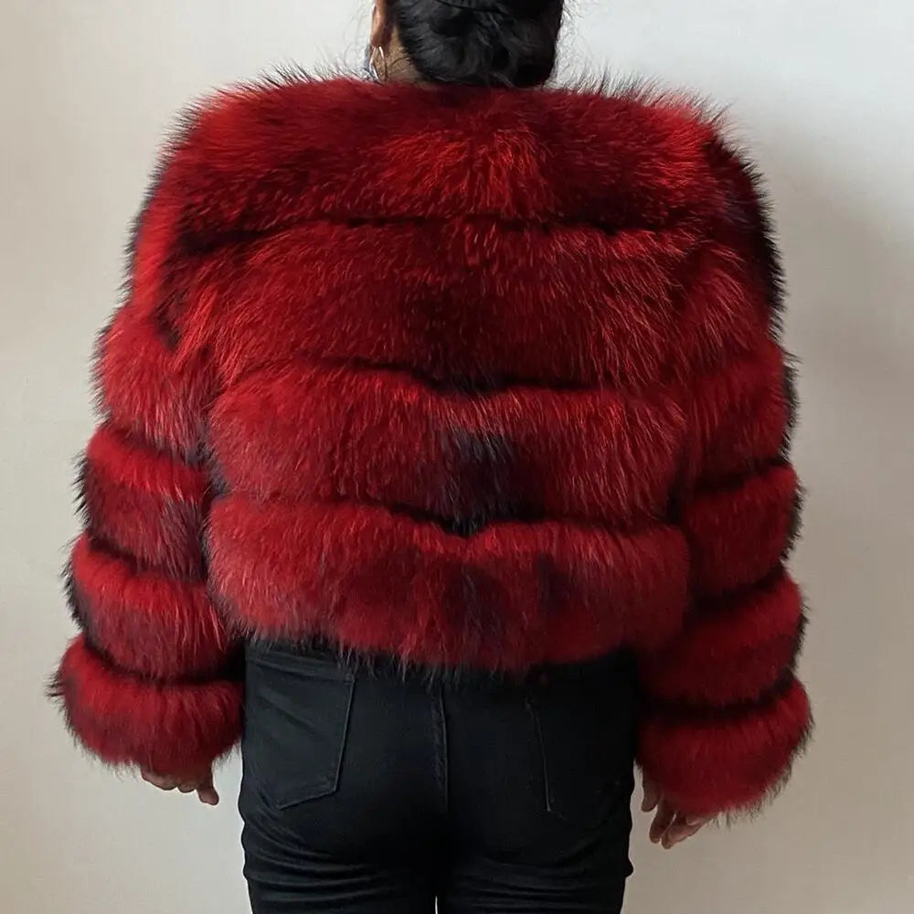 KIMLUD, BEIZIRU Real Raccoon Fur Coat Women Winter Long Sleeve Natural Luxury Jackets  Thick  Top, KIMLUD Womens Clothes