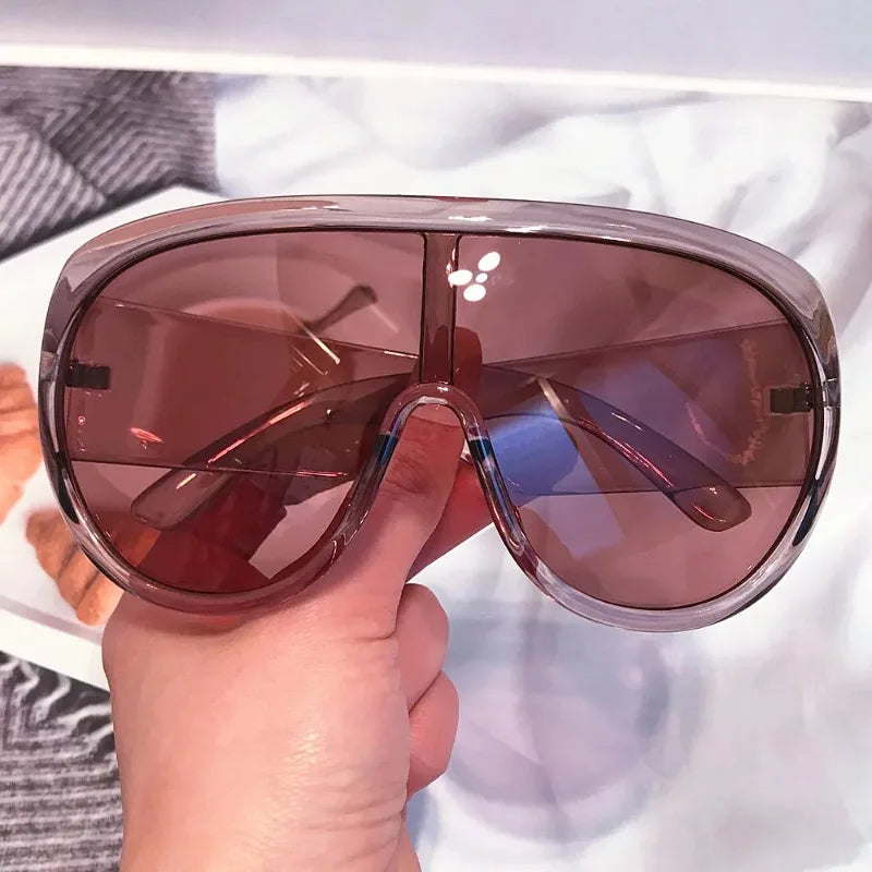 Oversize Shield Sunglasses Gradient Lenses — Black | KIMLUD
