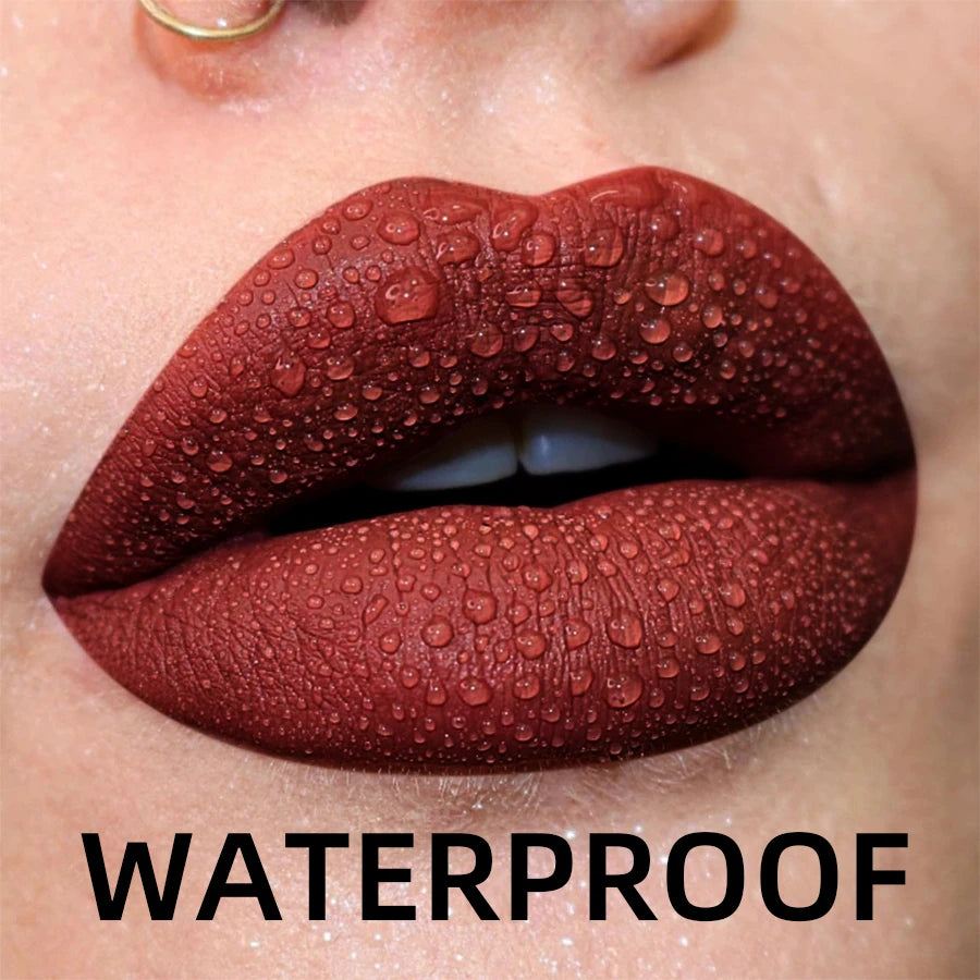 19 Colors Matte Velvet Lip Gloss Waterproof Liquid Lipstick Nude Black Lips Tint Makeup Lip Glaze Cosmetics Red Lip Stain Beauty