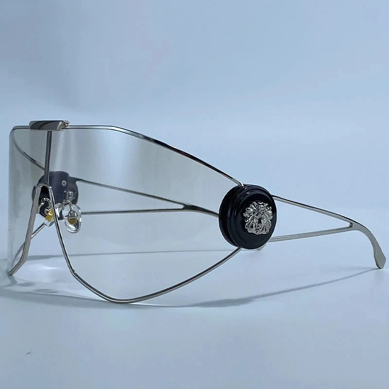 Plastic Oversized Sunglasses Solid — Gold | KIMLUD