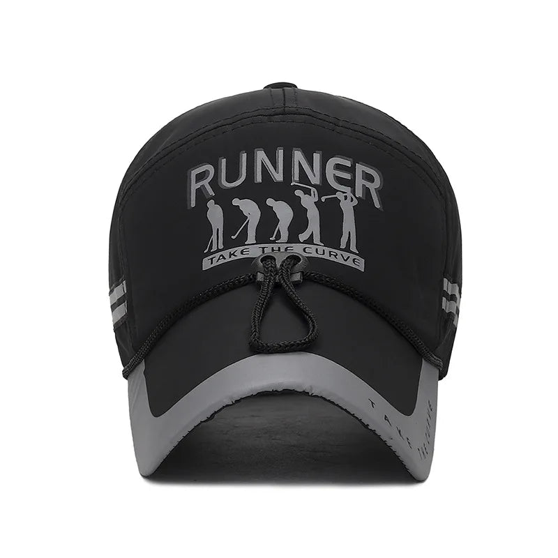Breathable Adjustable Baseball Cap Extended Brim — Red | KIMLUD