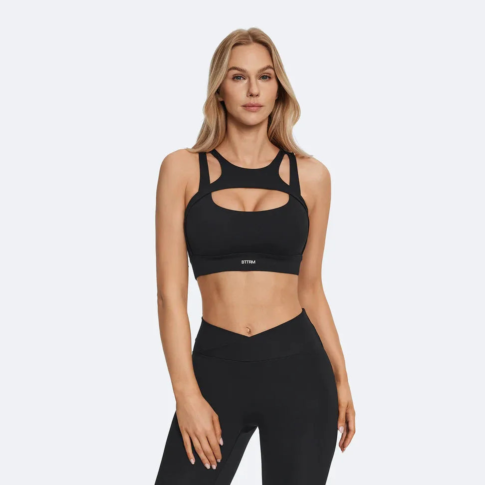Hollow Sports Bra High Impact Push Up — Naked | KIMLUD