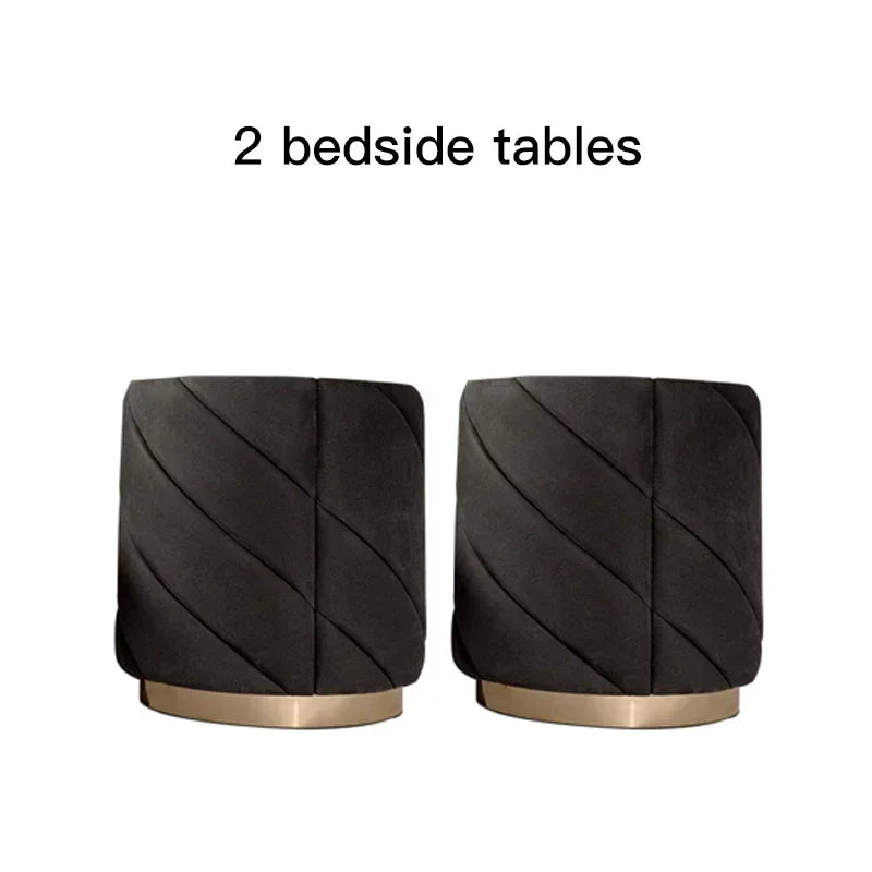 High-end Double Bed Luxury Bedroom Furniture Set Customizable Villa Bedroom Furniture Black Mattress King/Queen Size Bed Frame