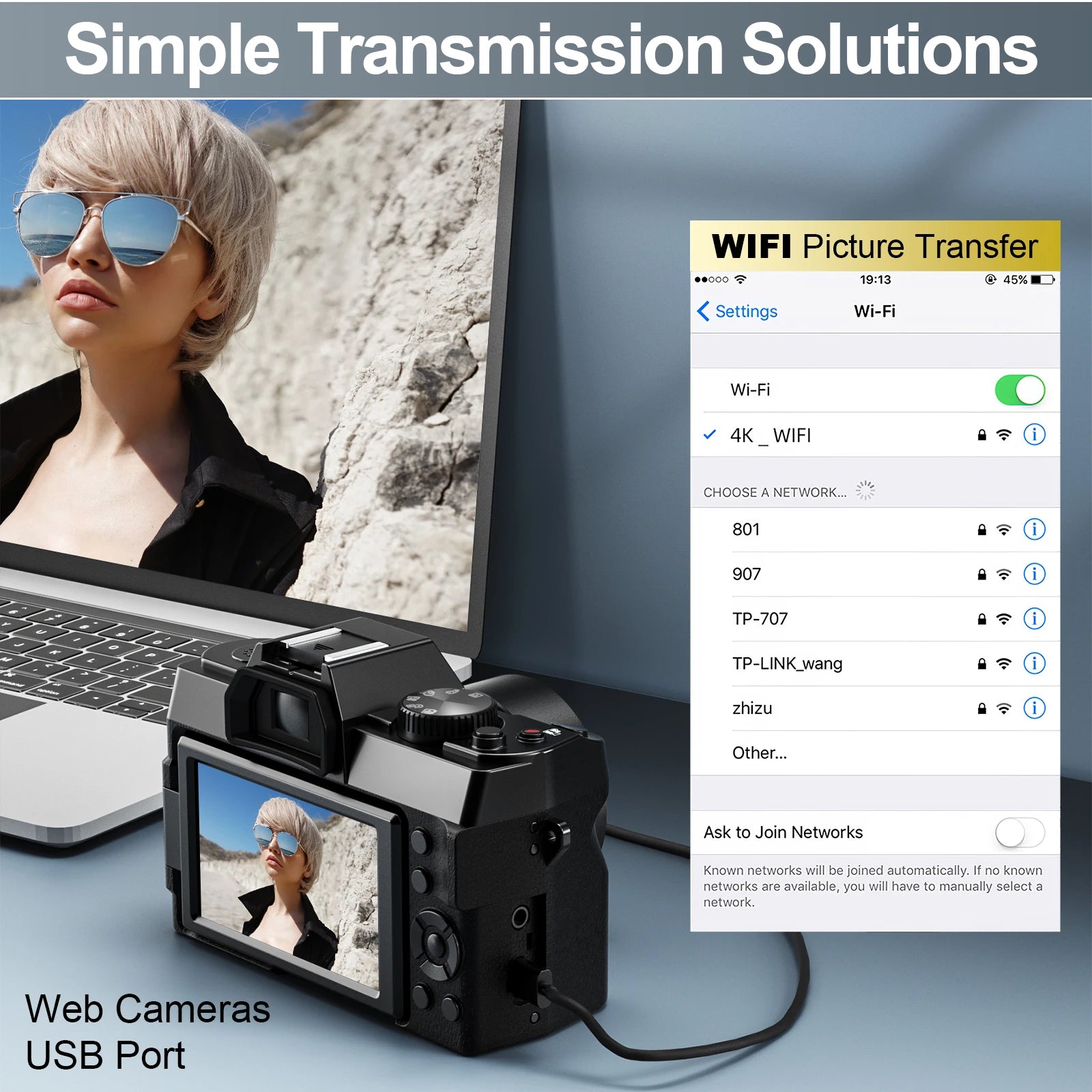 NBD 48MP Digital Cameras for Photography with WiFi & App Control,4K Autofocus Vlogging Camera , Anti-Shake,  Dual Batteries