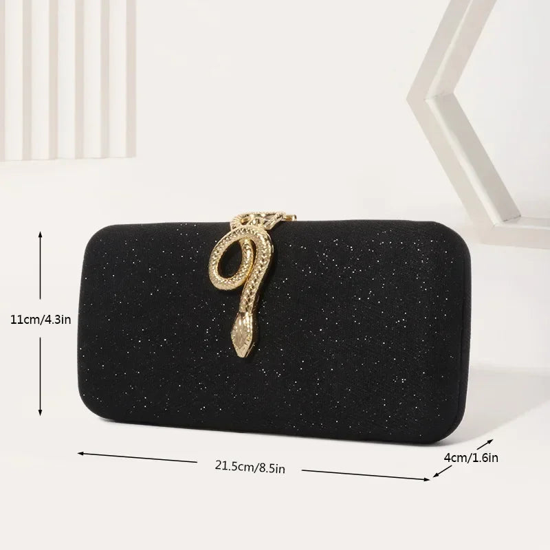 Snake Buckle Satin Evening Purse Sparkling Crystal Embellished — Champagne Pink | KIMLUD