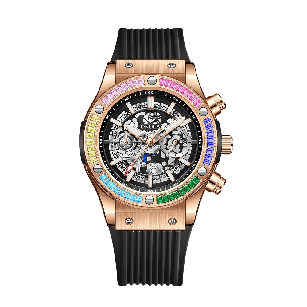 2025 Classic Luxury Watch for Menes  Multifunction Sports Waterproof Luminous Casual Clock ONOLA Men Mechanic Watches