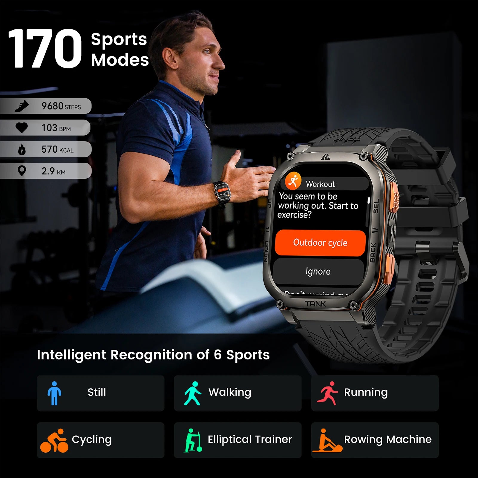 2025 KOSPET TANK M3 Ultra GPS Smartwatches Men Women Waterproof Smart watch 480mAh Digital Fitness AOD Male Electronic Watches