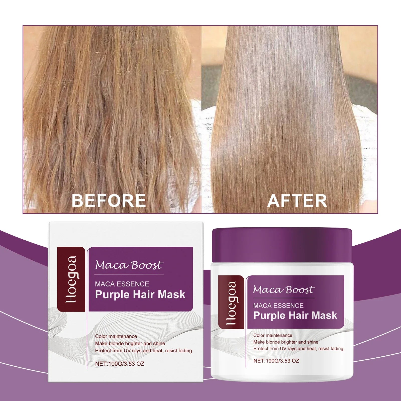 Magical Purple Hair Mask Professional Neutralizes Brass & Yellow Tones For Blonde Silver Gray Highlighted Hair Beauty Health