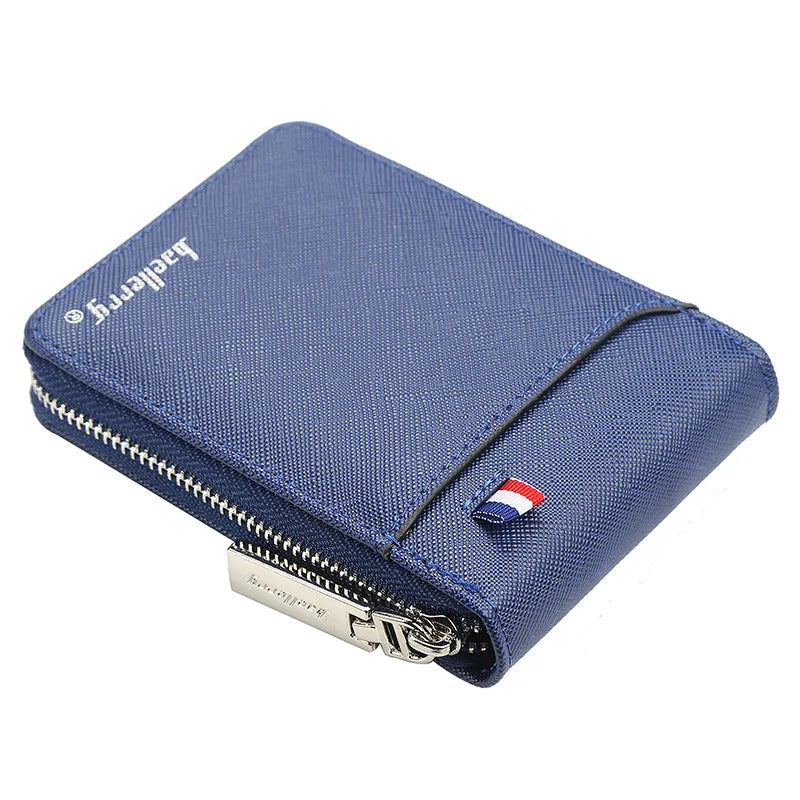 PU Leather Wallet Zippered Multi-Card Coin Pocket — Black | KIMLUD