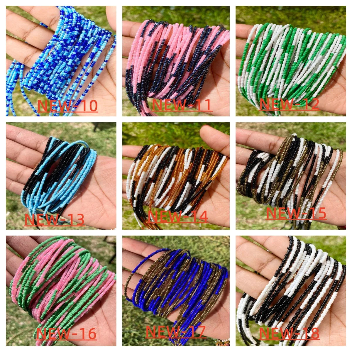 Gold-Tone Glass Beads Waist Beads Double-Strand — Gold | KIMLUD