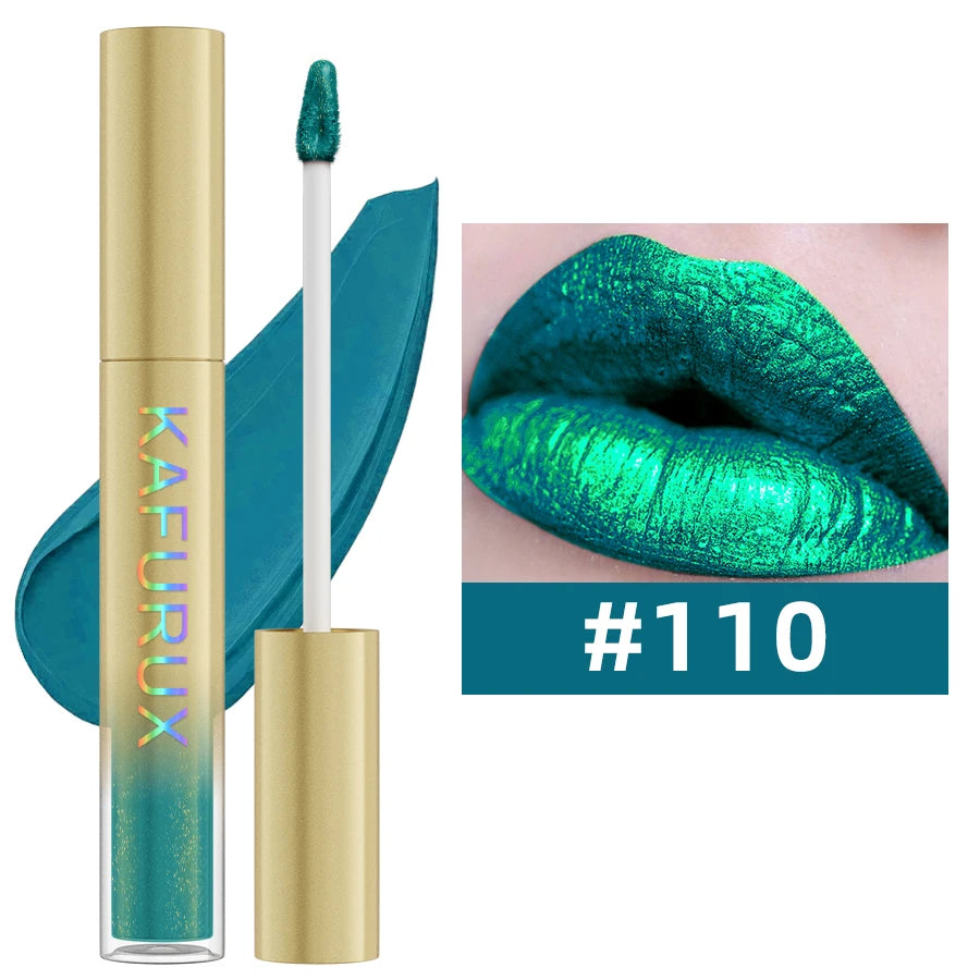 14 Colors Bold Intense Glitter Metallic Lip Gloss Pearlescent Lip Tint,Long Lasting Liquid Lipstick Makeup Gifts for Women Red