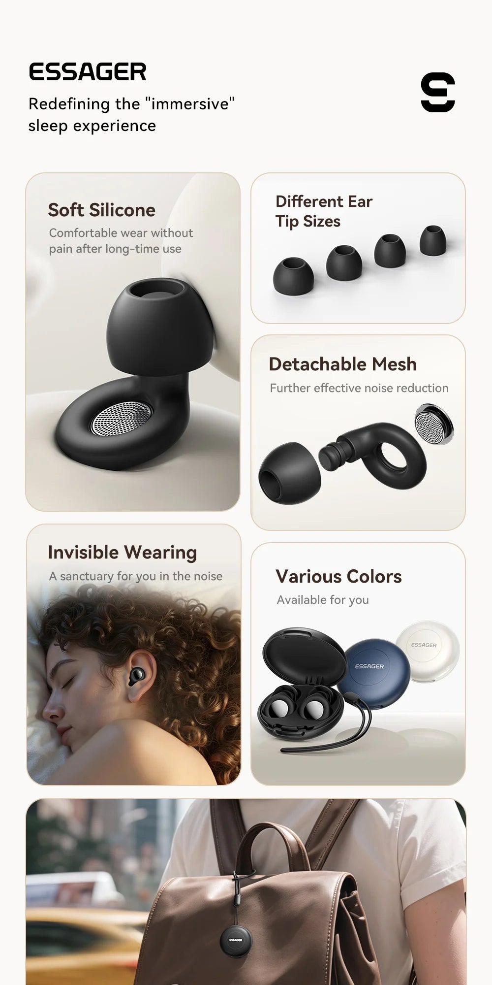 Silicone Sleep Ear Plugs Noise Cancelling Soft Comfort Fit For Sleep Work Travel — White | KIMLUD