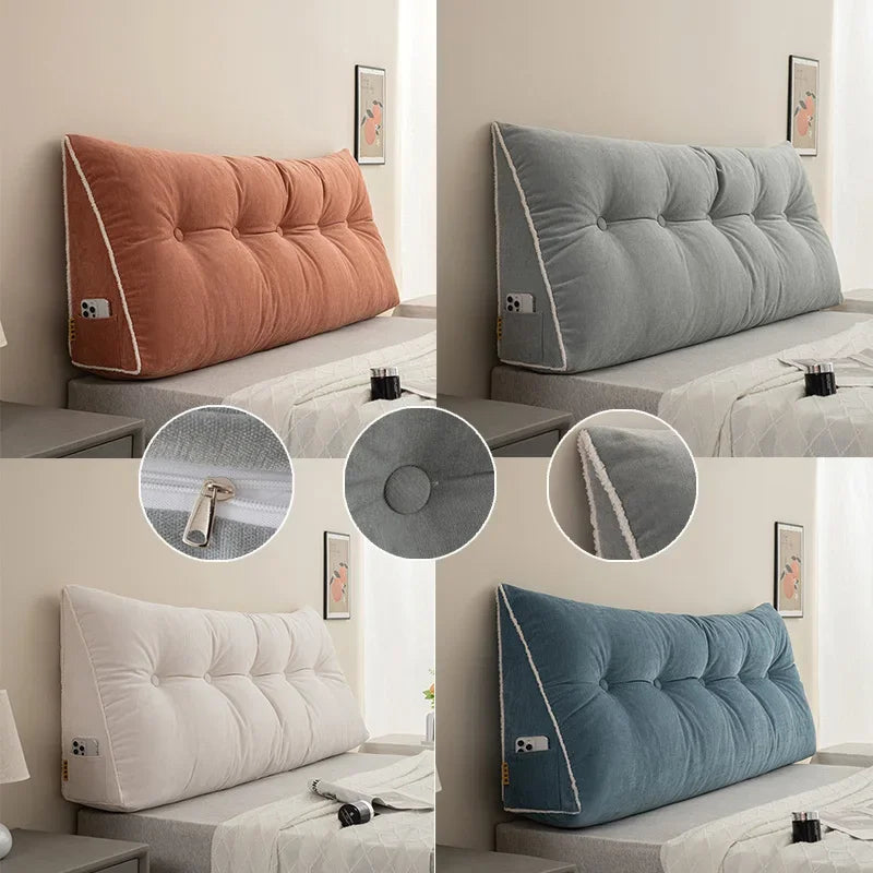 Headboard Pillow Triangle Cushion Backrest Sofa Waist Cushion Wedge Sleeping Pillow for Decorative Pillows for Bed Removable