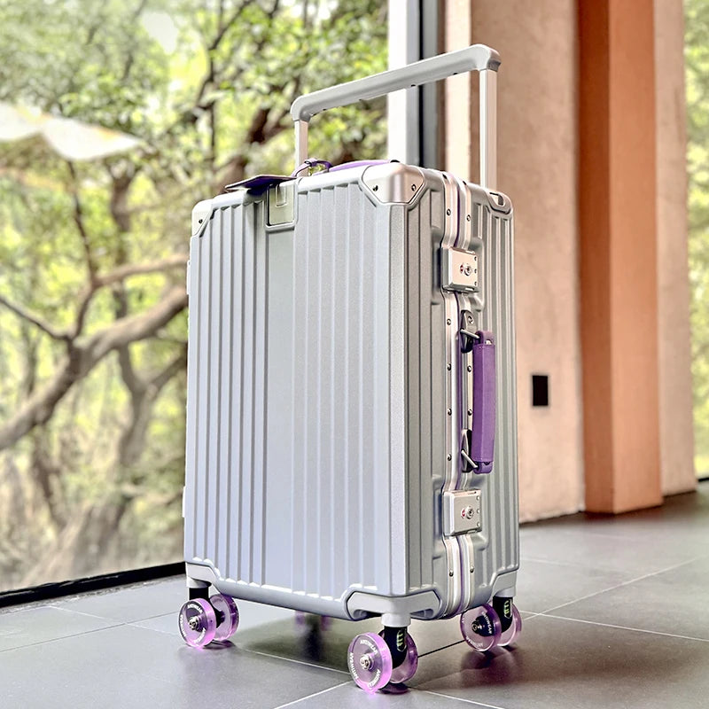 Women's Wide-Tube Telescopic Handle Luggage 2025 New Style 20-inch Carry-On Suitcase