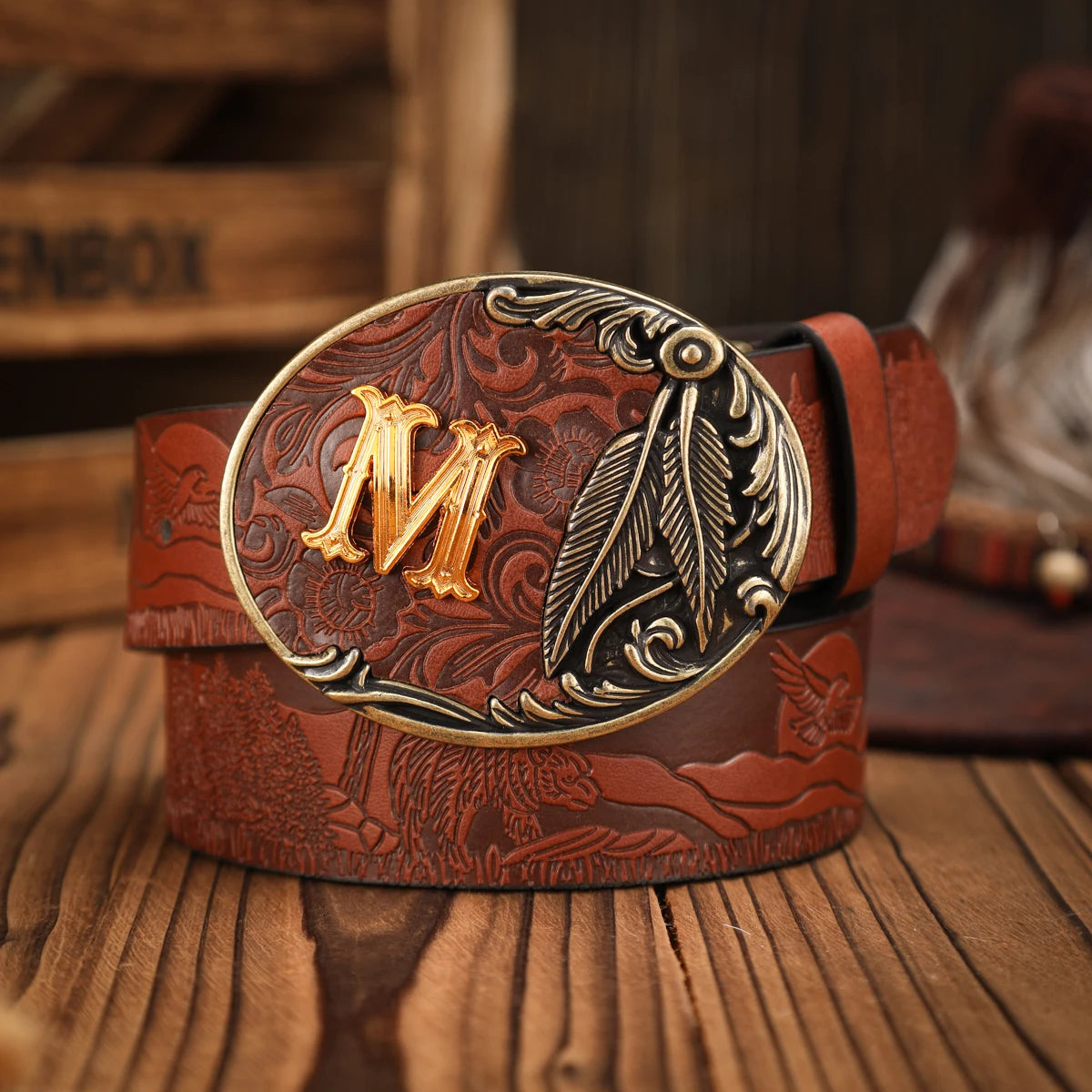 PU Classic Retro Unisex Western Belt — Black | KIMLUD