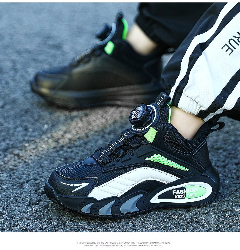 PU Leather Sneakers Breathable Unisex Everyday Comfort — Black | KIMLUD