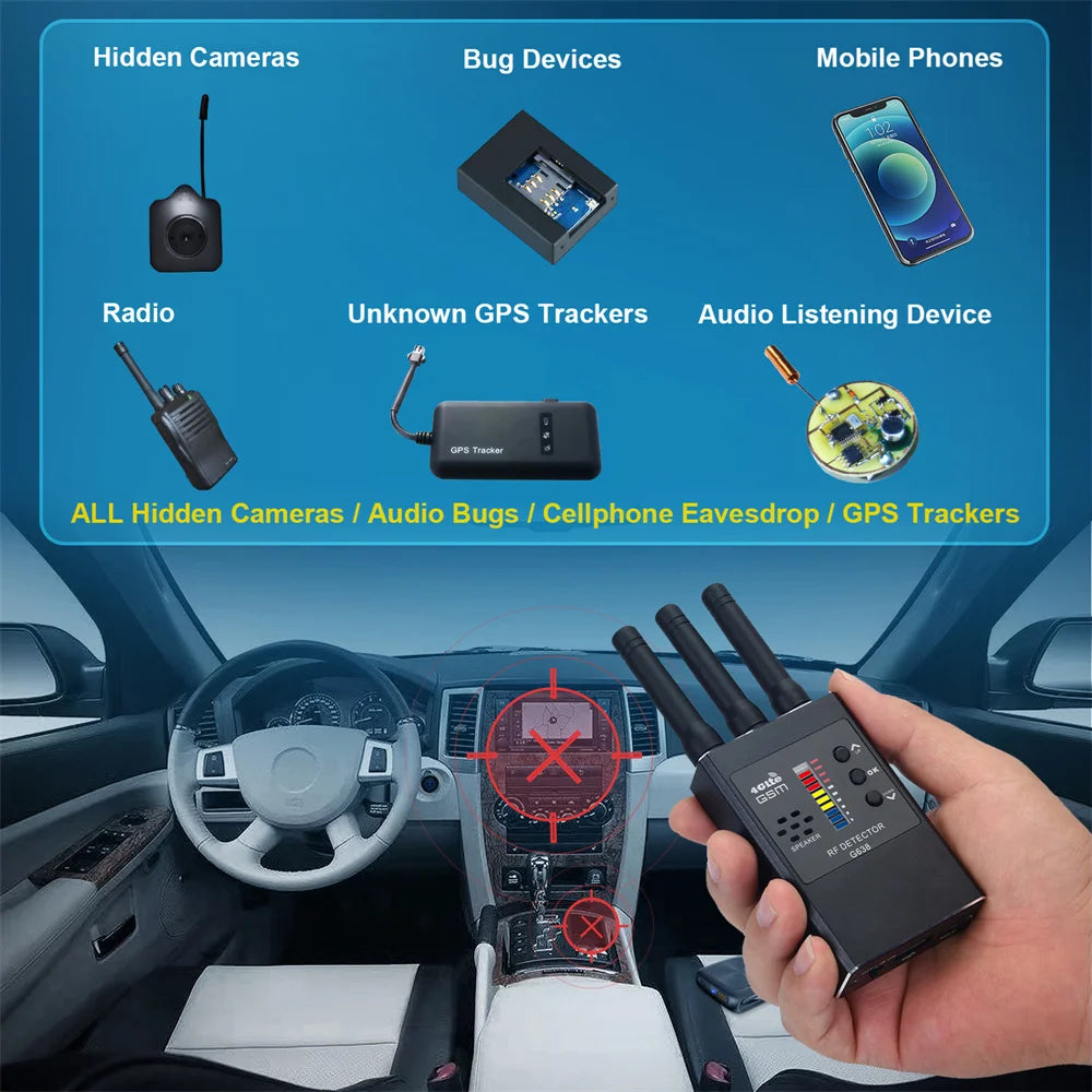 Military Grade RF Signal Detector — Black | KIMLUD