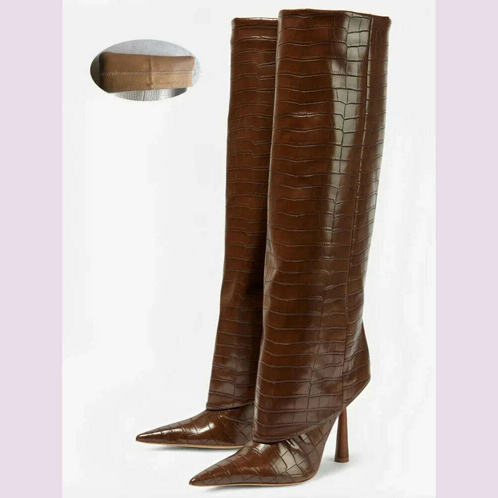 womens-fashion-retro-stone-pattern-pointed-sleeve-skirt-boots-european-and-american-high-end-loose-pants-banquet-bootskimlud-womens-fashion-34624980