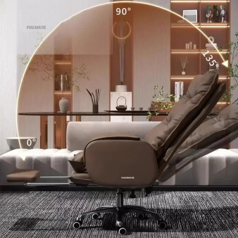 Modern Designer Armchairs Lazy Rolling Leather Office Chair Home Computer Swivel Gaming Accent Chairs Office Furniture w i g