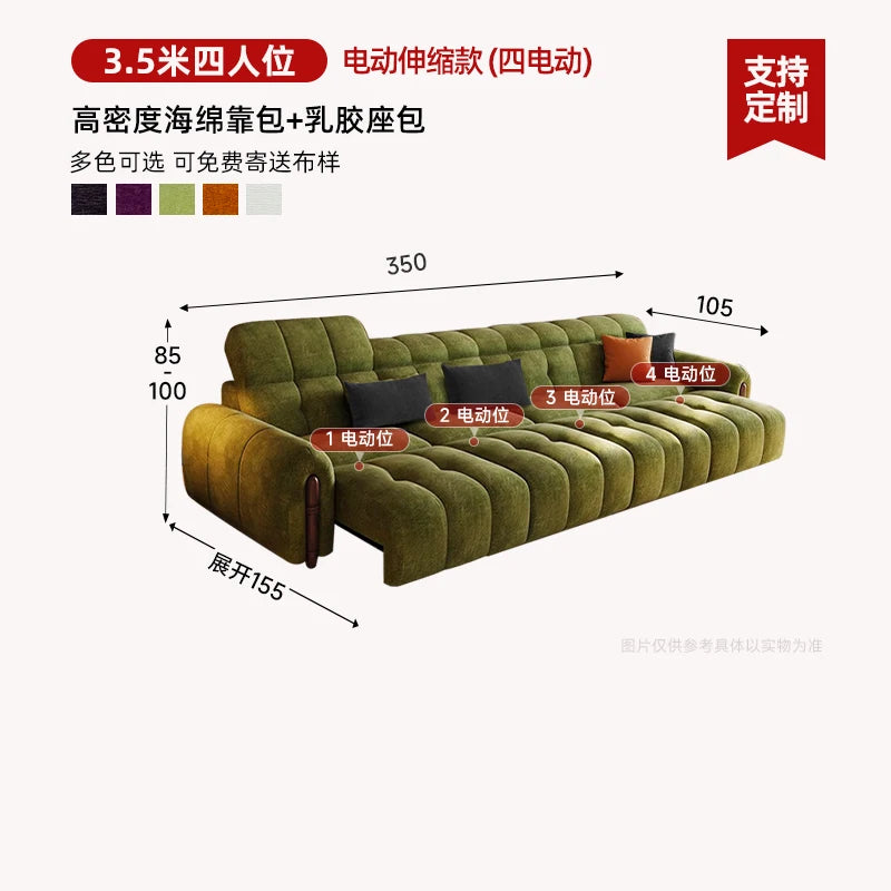 Chinese Style Living Room Sofa Multifunctional Smart Seating — Olive Green | KIMLUD