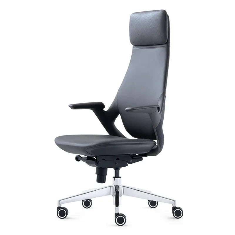 Leather Nordic Ergonomic Solid Office Chair — Blue | KIMLUD