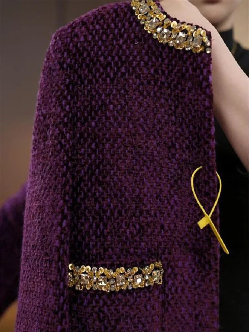 High-Quality Small Fragrance Coat Female 2025Heavy Industry New Short Jacket Women French Outwear Temperament Tweed Overwear Top