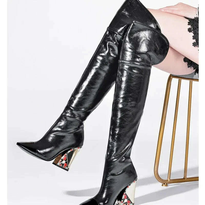 kimlud-colored-rhinestone-cowhide-mid-tubeknee-length-boots-thick-heeled-square-toe-black-gold-runway-runway-performance-high-heels-kimlud-womens-clothes-35044509