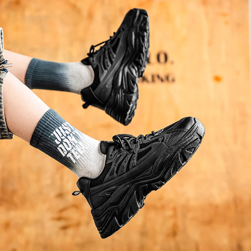 Summer New Men's Platform Sneakers Fashion Classic White Heightened Casual Dad Shoes for Teenagers Mens Breathable Walking Shoes