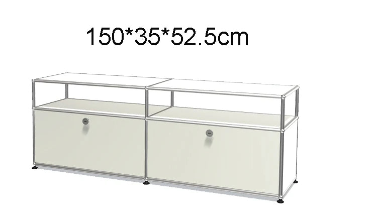 Stainless Steel Nightstand Modular Storage — Red | KIMLUD