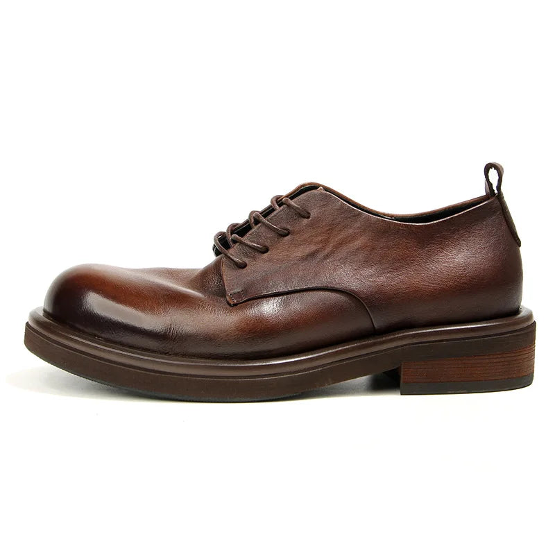 Soft Leather Mens Formal Shoes Luxury Quality Comfortable Brand Handmade Retro Genuine Leather Daily Wedding Social Shoes Male