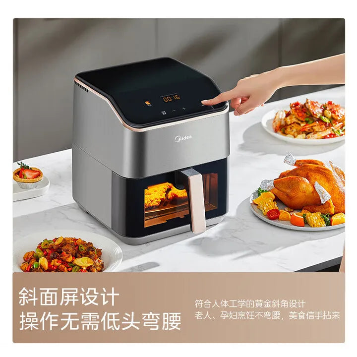 Midea Air Fryer, Home Use, No-Flip, Large Capacity, Video Fryer/Oven All-in-One, Sweet Potato Roaster